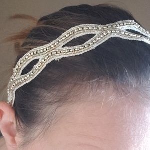 Gold beaded fashion headband